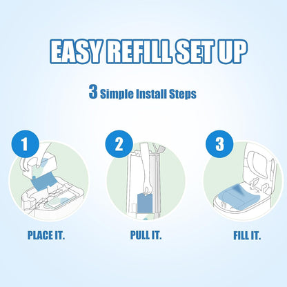 Diaper Pail Refills Bags with 30 Bags (Baby Powder Scent) Compatible with Genie Easy Roll Signature and Platinum Diaper Pails, 7-Layer Odor-Barrier Technology (90 Bag)