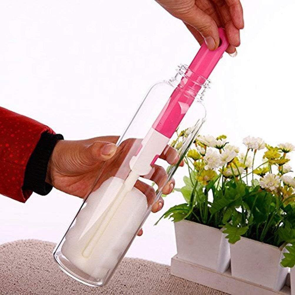 Cleaning Brush Set, Portable Bottle & Nipple Brushes Sponge Material, Soft & Fluffy Texture, Comfortable Grip, Hanging Holes, BPA Free, Ideal for Baby Bottles & Cups