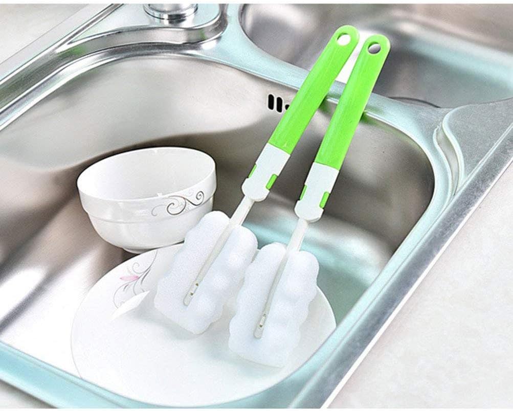 Cleaning Brush Set, Portable Bottle & Nipple Brushes Sponge Material, Soft & Fluffy Texture, Comfortable Grip, Hanging Holes, BPA Free, Ideal for Baby Bottles & Cups