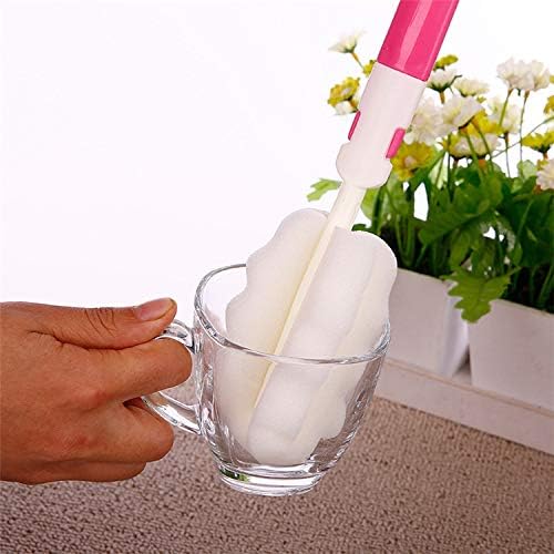 Cleaning Brush Set, Portable Bottle & Nipple Brushes Sponge Material, Soft & Fluffy Texture, Comfortable Grip, Hanging Holes, BPA Free, Ideal for Baby Bottles & Cups