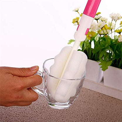 Cleaning Brush Set, Portable Bottle & Nipple Brushes Sponge Material, Soft & Fluffy Texture, Comfortable Grip, Hanging Holes, BPA Free, Ideal for Baby Bottles & Cups