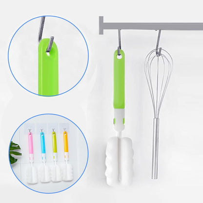 Cleaning Brush Set, Portable Bottle & Nipple Brushes Sponge Material, Soft & Fluffy Texture, Comfortable Grip, Hanging Holes, BPA Free, Ideal for Baby Bottles & Cups