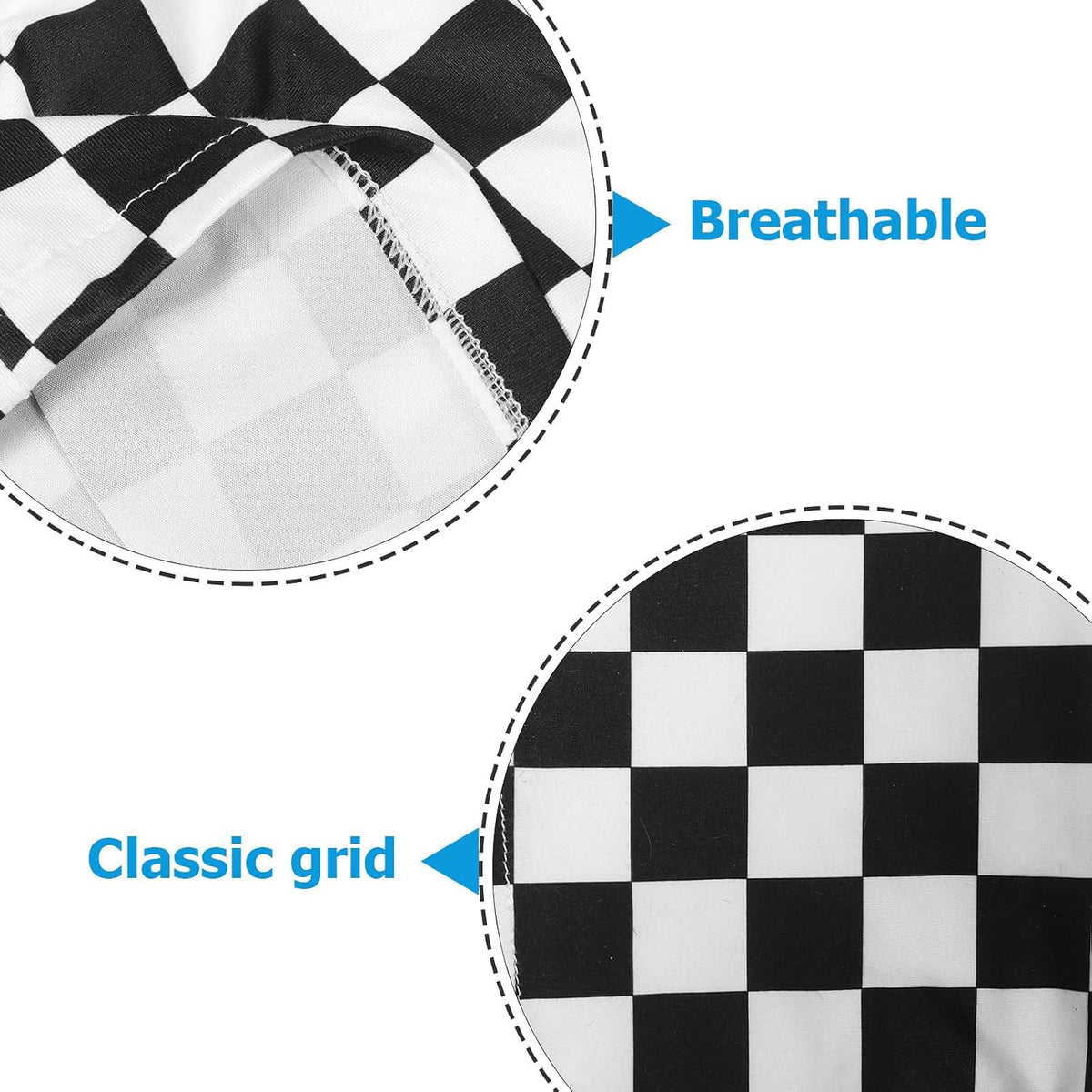 Universal Stroller Cover with Bendable Sunshade Canopy for Buggy and Stroller, Black Classic Grid Print Polyester, Wind and UV Protection, for Long Excursions and Every Journey