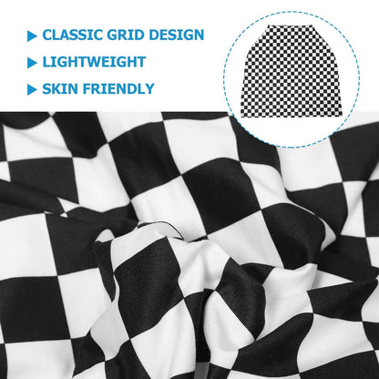 Universal Stroller Cover with Bendable Sunshade Canopy for Buggy and Stroller, Black Classic Grid Print Polyester, Wind and UV Protection, for Long Excursions and Every Journey