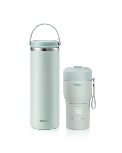 Portable Bottle Warmer Pro for Travel Bundle with Innovative 360° CapsuleChill Breastmilk Cooler
