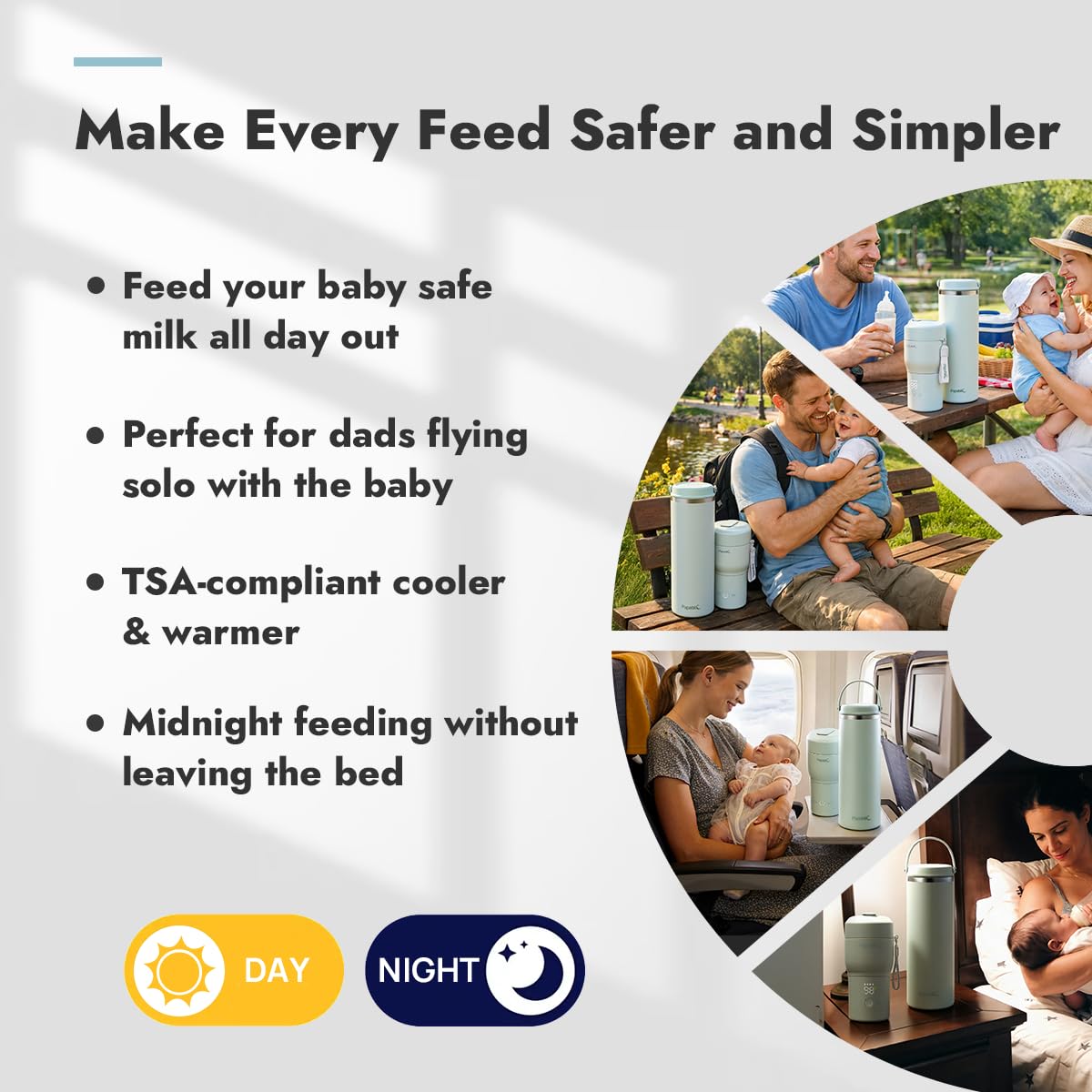 Portable Bottle Warmer Pro for Travel Bundle with Innovative 360° CapsuleChill Breastmilk Cooler