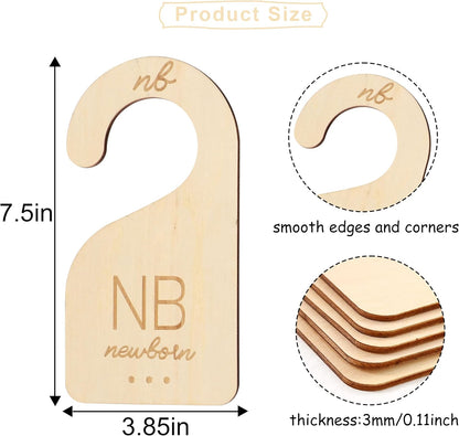 Baby Closet Dividers Wooden,Clothes Size Markers for Baby,Organize Hanger