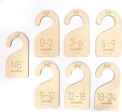 Baby Closet Dividers Wooden,Clothes Size Markers for Baby,Organize Hanger