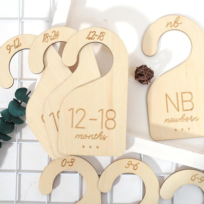 Baby Closet Dividers Wooden,Clothes Size Markers for Baby,Organize Hanger