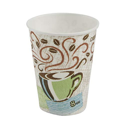 Dixie PerfecTouch 12 oz Paper Coffee Cups By GP PRO, Coffee Haze Design, 500 Count (25 Disposable Cups Per Sleeve, 20 Sleeves Per Case), 5342DX