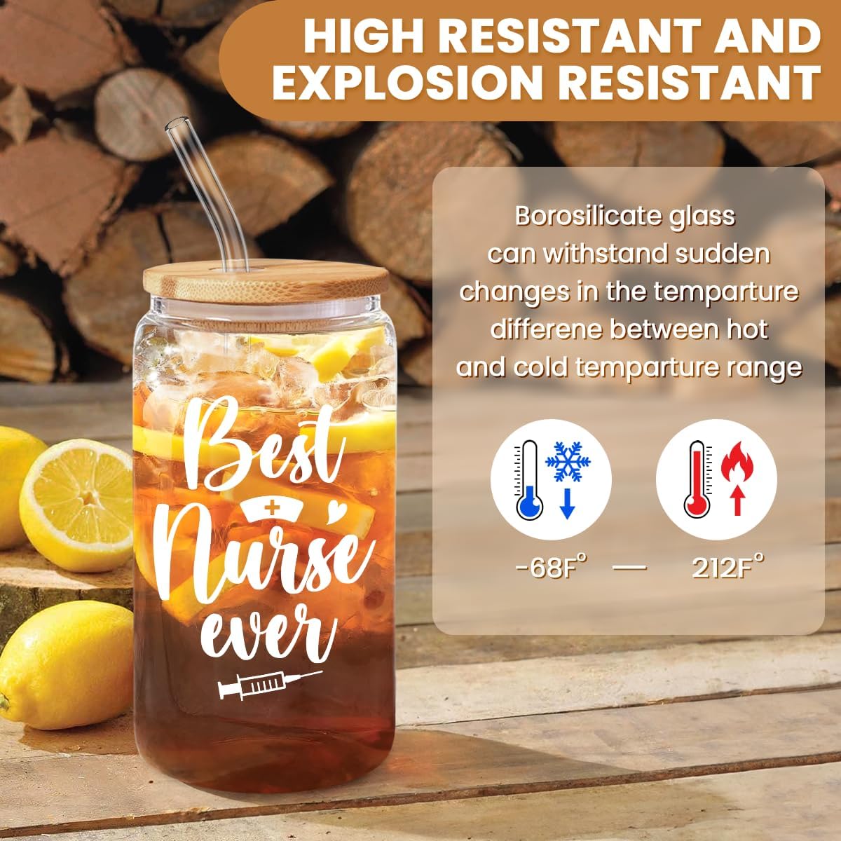 Inspiration Glass Can, Positive Motivational Cup with Lid & Straw, Iced Coffee Aesthetic Cups, Idea Gift for Christmas Birthday Mother Day, Gifts for Women, 16oz