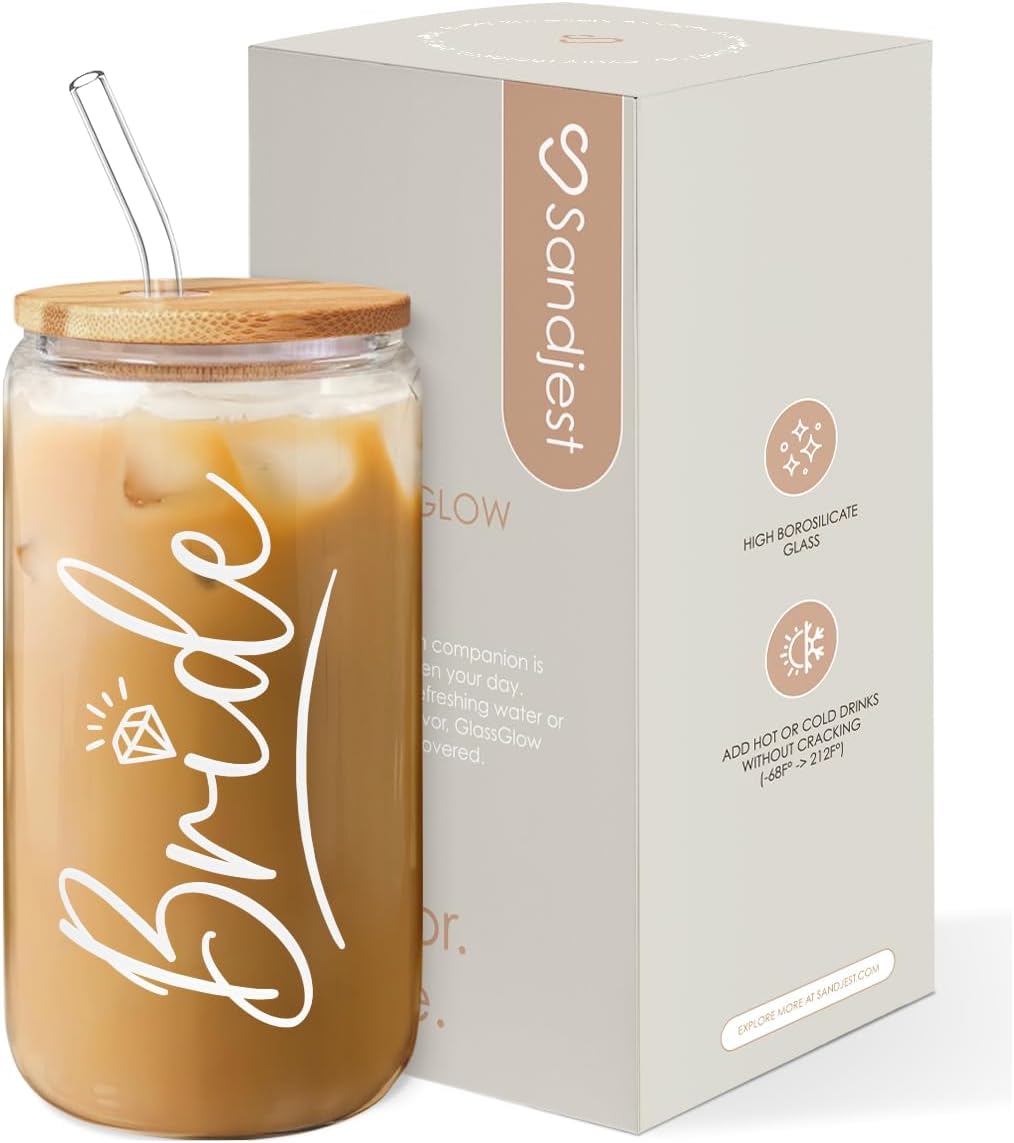 Inspiration Glass Can, Positive Motivational Cup with Lid & Straw, Iced Coffee Aesthetic Cups, Idea Gift for Christmas Birthday Mother Day, Gifts for Women, 16oz