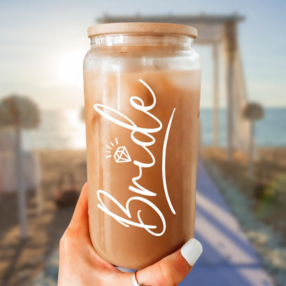 Inspiration Glass Can, Positive Motivational Cup with Lid & Straw, Iced Coffee Aesthetic Cups, Idea Gift for Christmas Birthday Mother Day, Gifts for Women, 16oz