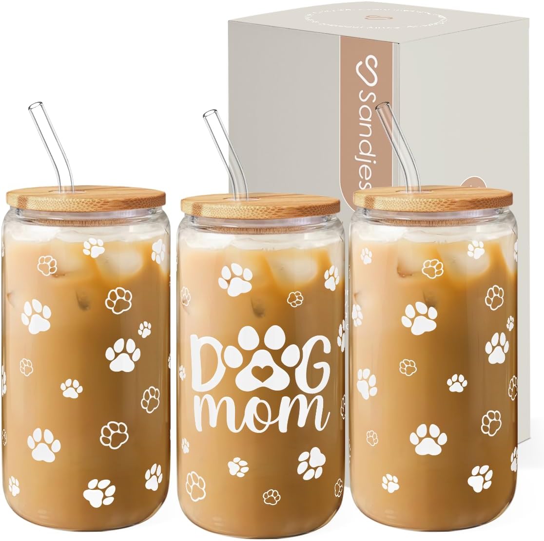Inspiration Glass Can, Positive Motivational Cup with Lid & Straw, Iced Coffee Aesthetic Cups, Idea Gift for Christmas Birthday Mother Day, Gifts for Women, 16oz