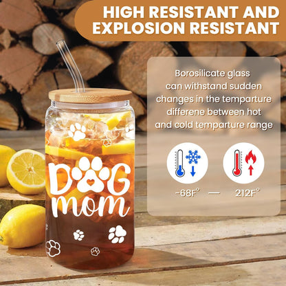 Inspiration Glass Can, Positive Motivational Cup with Lid & Straw, Iced Coffee Aesthetic Cups, Idea Gift for Christmas Birthday Mother Day, Gifts for Women, 16oz