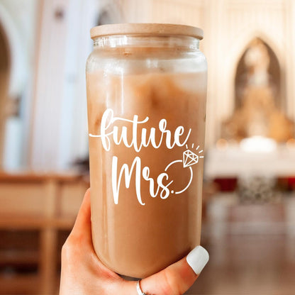 Inspiration Glass Can, Positive Motivational Cup with Lid & Straw, Iced Coffee Aesthetic Cups, Idea Gift for Christmas Birthday Mother Day, Gifts for Women, 16oz