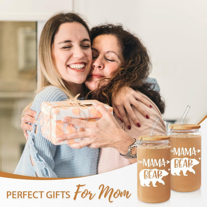 Inspiration Glass Can, Positive Motivational Cup with Lid & Straw, Iced Coffee Aesthetic Cups, Idea Gift for Christmas Birthday Mother Day, Gifts for Women, 16oz