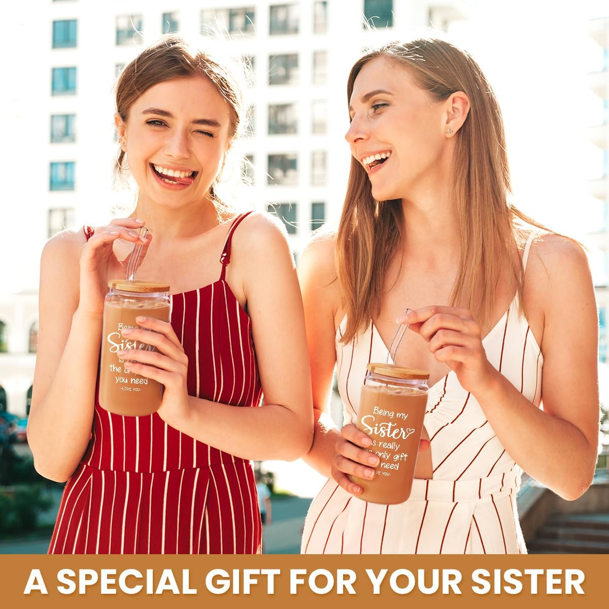 Inspiration Glass Can, Positive Motivational Cup with Lid & Straw, Iced Coffee Aesthetic Cups, Idea Gift for Christmas Birthday Mother Day, Gifts for Women, 16oz