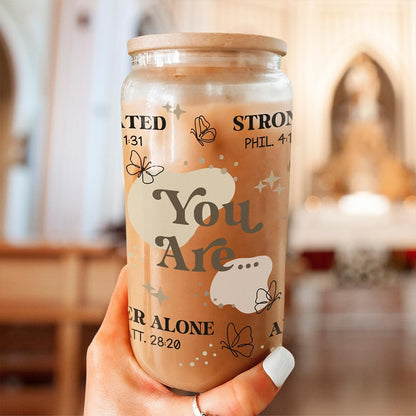 Inspiration Glass Can, Positive Motivational Cup with Lid & Straw, Iced Coffee Aesthetic Cups, Idea Gift for Christmas Birthday Mother Day, Gifts for Women, 16oz