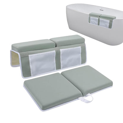 Bath Kneeler and Elbow Rest Pad Set- Bath Support for Knees and Elbows - Bath Kneeler Pad with Memory Foam and Bath Toys Organizer