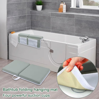 Bath Kneeler and Elbow Rest Pad Set- Bath Support for Knees and Elbows - Bath Kneeler Pad with Memory Foam and Bath Toys Organizer
