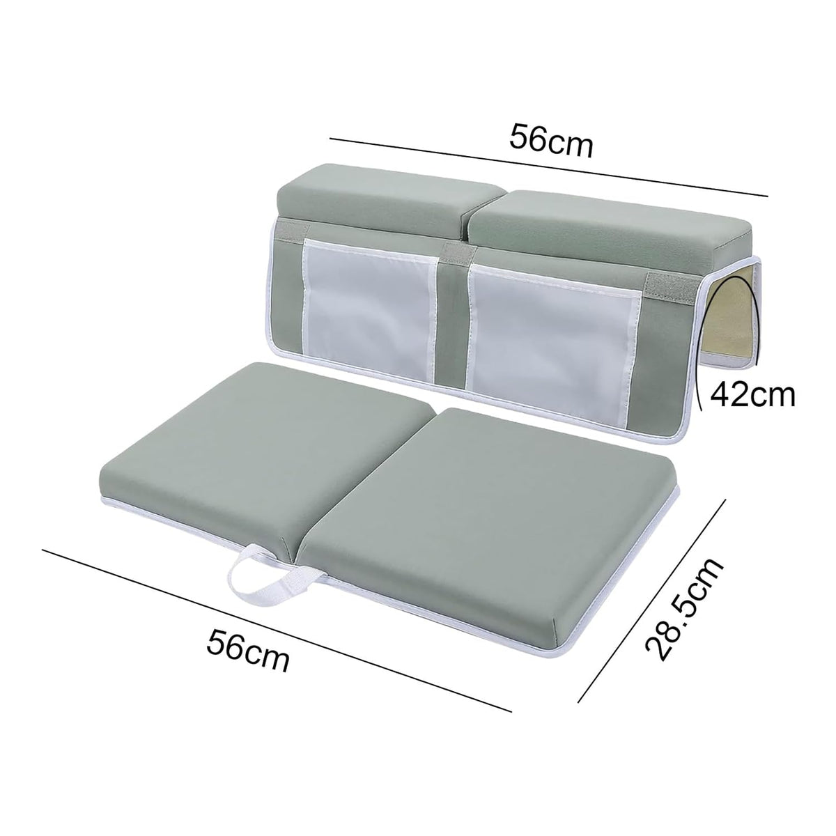 Bath Kneeler and Elbow Rest Pad Set- Bath Support for Knees and Elbows - Bath Kneeler Pad with Memory Foam and Bath Toys Organizer