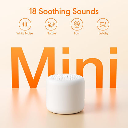 White Noise Sound Machine, Portable White Noise Machine for Sleeping with 18 Soothing Sounds, Timer & Memory Function, for Baby Adults, Travel, Office, Hotel Privacy (Mini)
