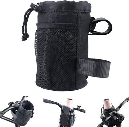 2 Pack Bike Cup Holder Bag Bicycle Handlebar Water Bottle Holder with Mesh Oxford Pocket Phone Drink Cup Holder for Mountain Bikes,Road Bikes,e-Bike,Kids Bikes,Wheelchairs,Cruisers, etc