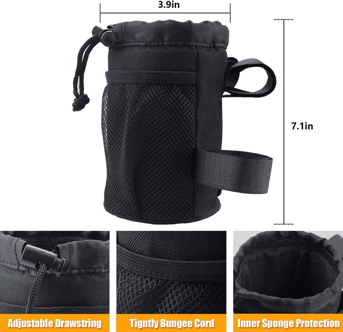 2 Pack Bike Cup Holder Bag Bicycle Handlebar Water Bottle Holder with Mesh Oxford Pocket Phone Drink Cup Holder for Mountain Bikes,Road Bikes,e-Bike,Kids Bikes,Wheelchairs,Cruisers, etc