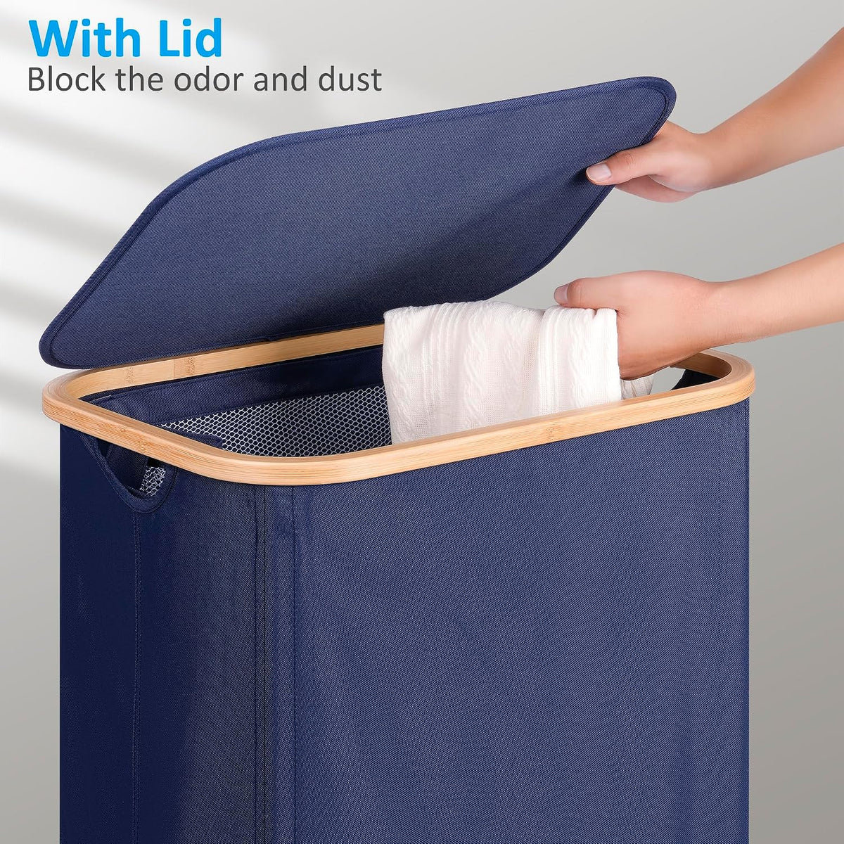 Laundry Basket with Wheels, Tall Rolling Laundry Hamper with Lid and Removable Bag, Aesthetic Dirty Clothes Hamper on Wheels for Laundry Room, Bedroom, Dorm and Bathroom, 100L Black