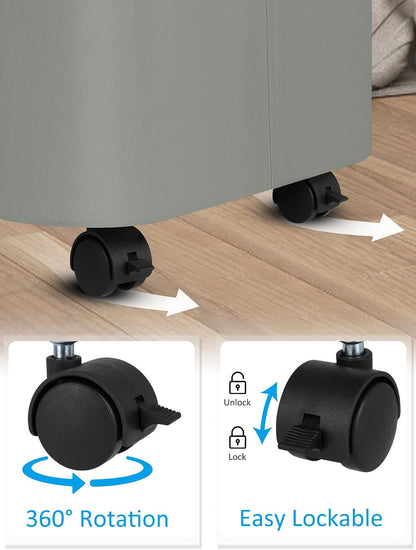 Laundry Basket with Wheels, Tall Rolling Laundry Hamper with Lid and Removable Bag, Aesthetic Dirty Clothes Hamper on Wheels for Laundry Room, Bedroom, Dorm and Bathroom, 100L Black