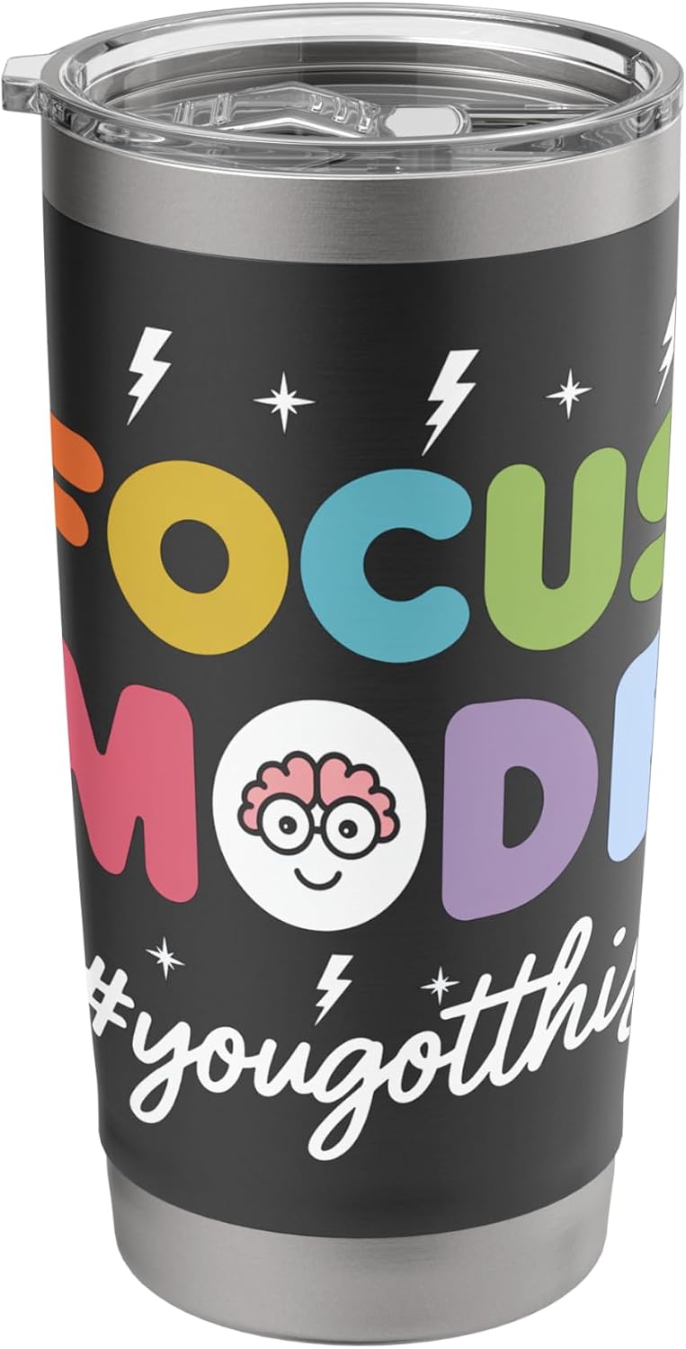 Colorful Focus Mode Playful Text Art Stainless Steel Insulated Tumbler