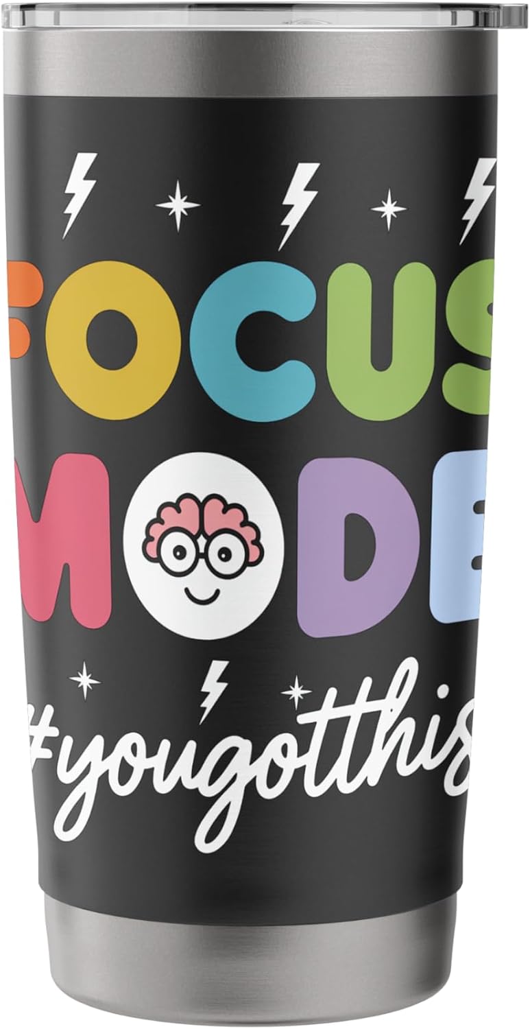 Colorful Focus Mode Playful Text Art Stainless Steel Insulated Tumbler