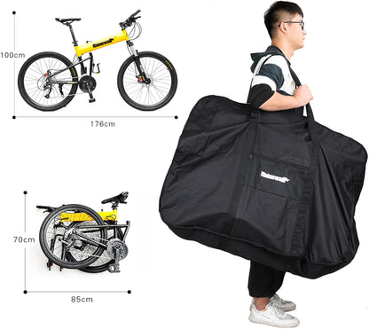 20/26inch Folding Bike Bag Waterproof Biycle Travel Case Carrying Case Outdoors Bike Transport Bag for Car Train Air Travel