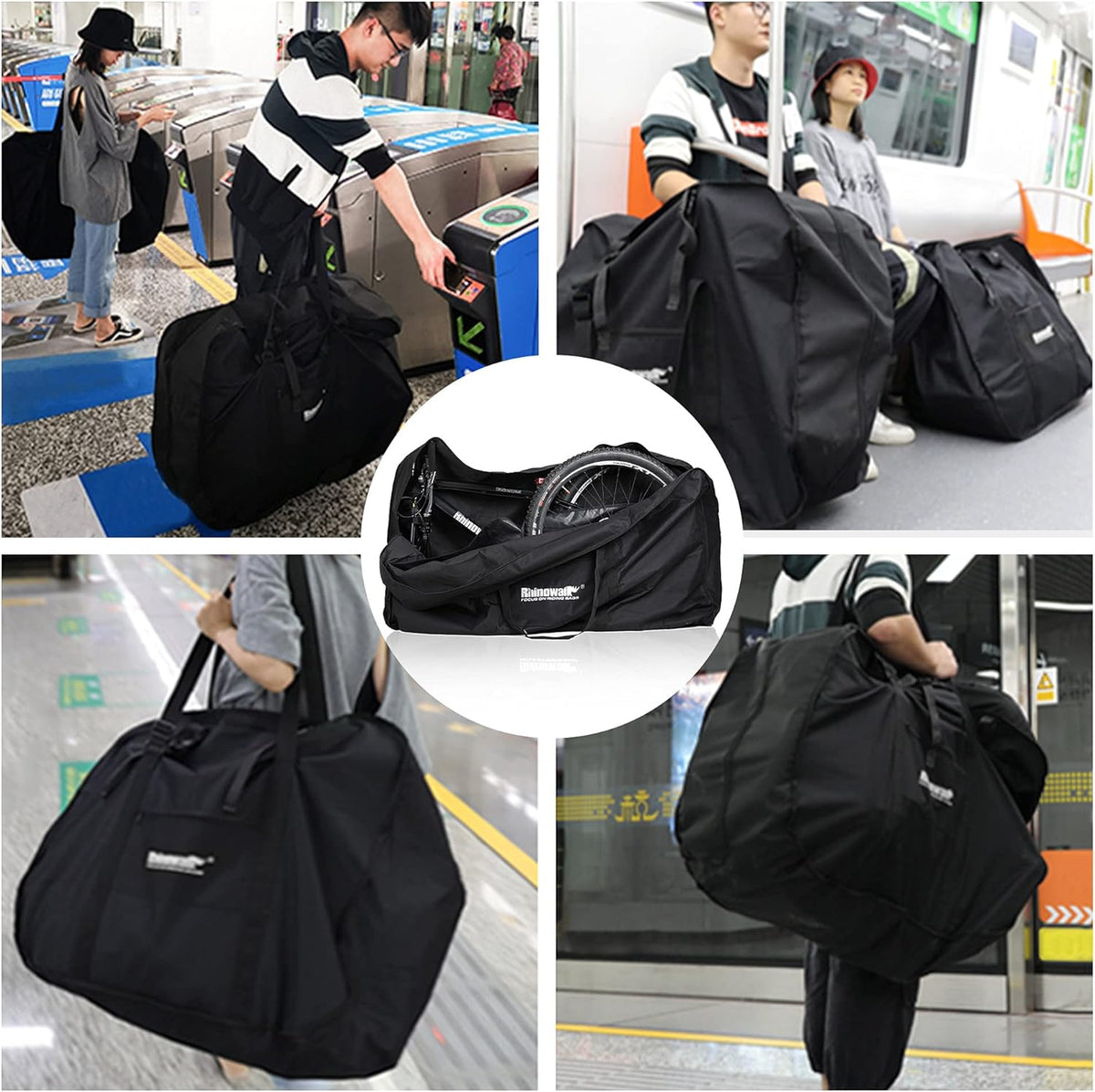 20/26inch Folding Bike Bag Waterproof Biycle Travel Case Carrying Case Outdoors Bike Transport Bag for Car Train Air Travel