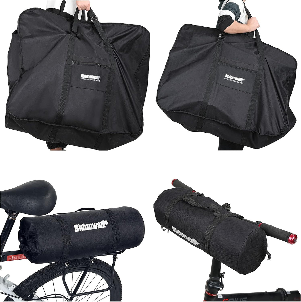 20/26inch Folding Bike Bag Waterproof Biycle Travel Case Carrying Case Outdoors Bike Transport Bag for Car Train Air Travel