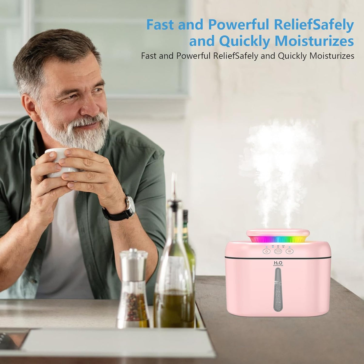 SZO Plant Humidifier Indoor, 2.5L Humidifiers for Bedroom, Soft Pink