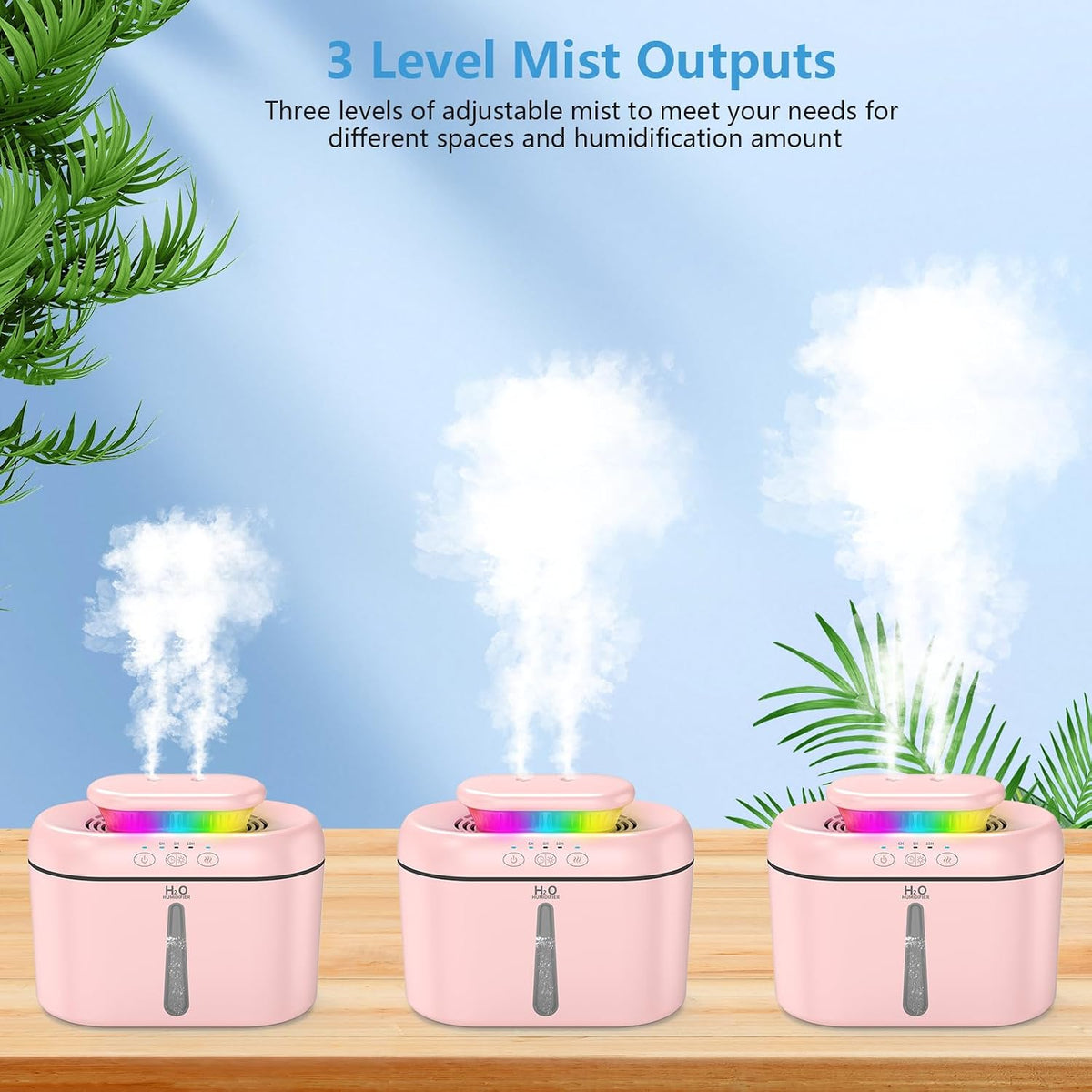 SZO Plant Humidifier Indoor, 2.5L Humidifiers for Bedroom, Soft Pink