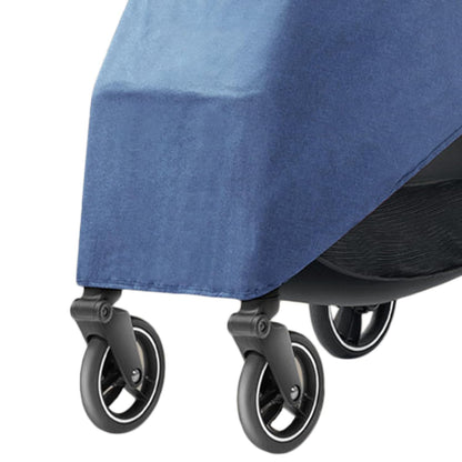 Stroller Rain Cover, Universal Waterproofing Windproof Dustproofing Coldproof Travel Weather with Breathable Transparent Fabric for Most Baby Pushchairs and Strollers (Linen Blue)