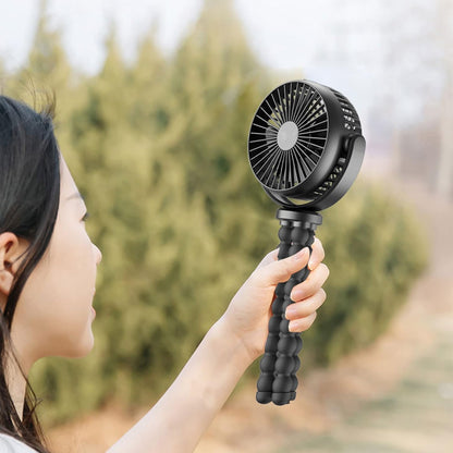 Stroller Fan Rotatable USB Fan for Car-Seat Pushchair Accessories Quiet Tripod Fan with 5200mAh Battery Powered 3 Speed