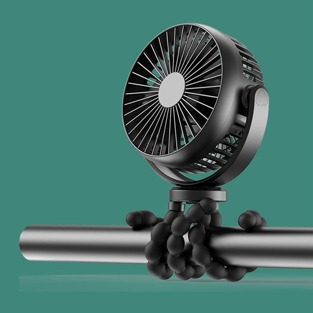 Stroller Fan Rotatable USB Fan for Car-Seat Pushchair Accessories Quiet Tripod Fan with 5200mAh Battery Powered 3 Speed
