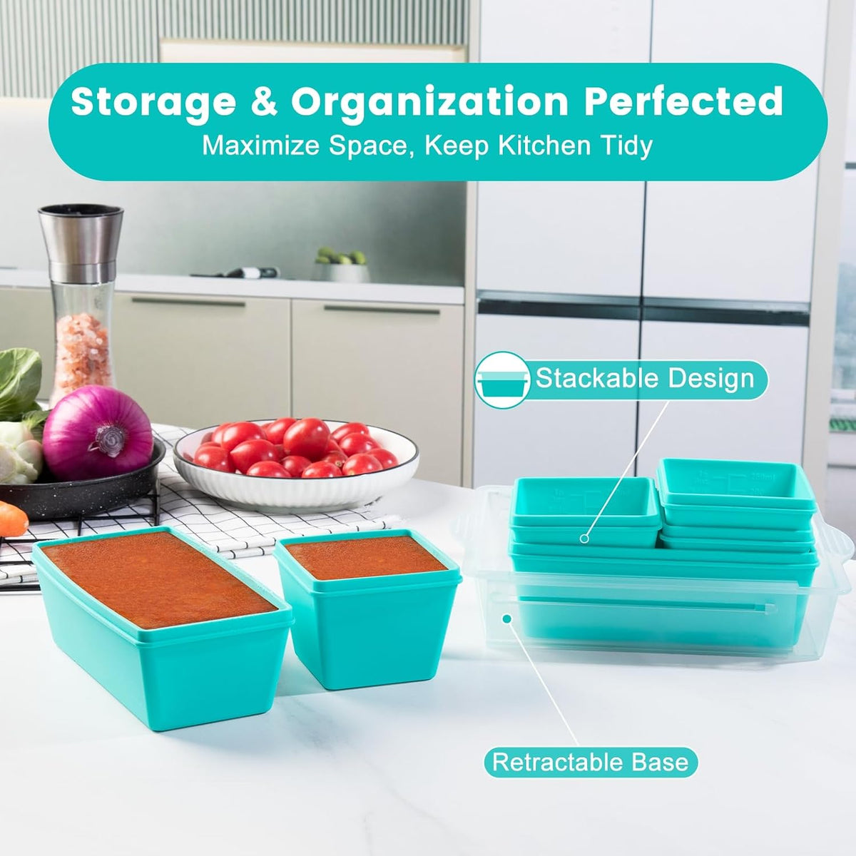 Gemice 1-Cup Silicone Freezer Molds with Lids, Individual 4-Pack