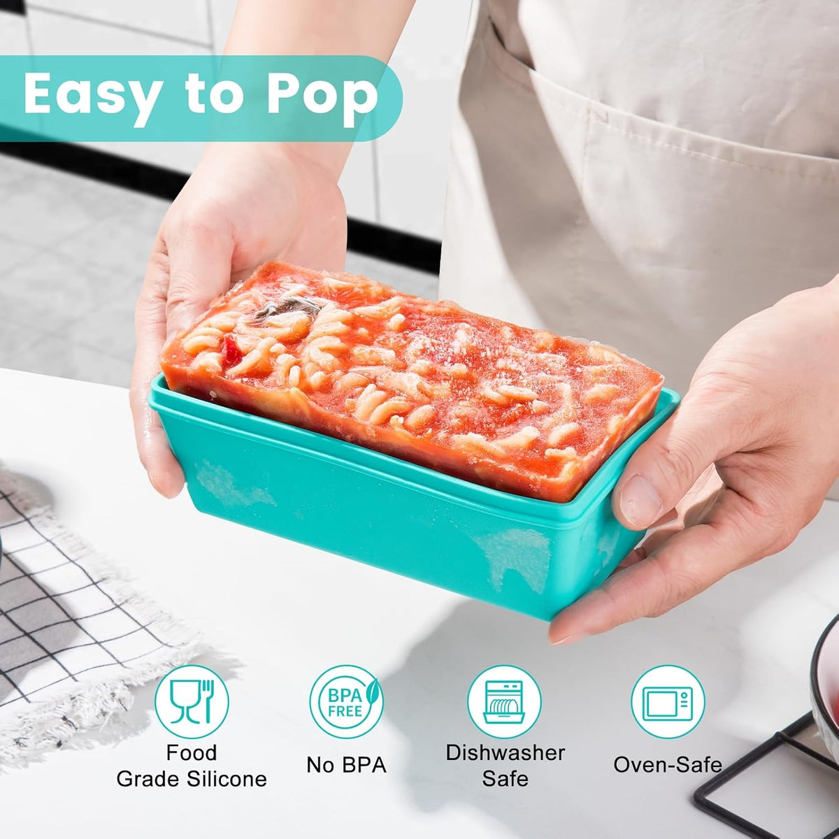 Gemice 1-Cup Silicone Freezer Molds with Lids, Individual 4-Pack