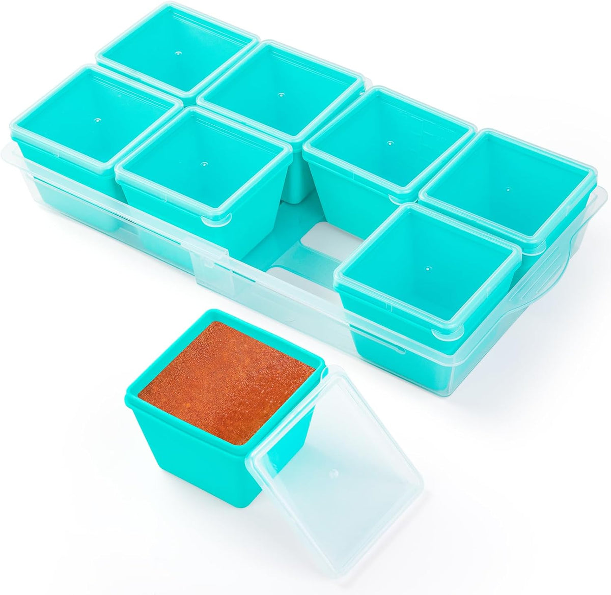 Gemice 1-Cup Silicone Freezer Molds with Lids, Individual 4-Pack