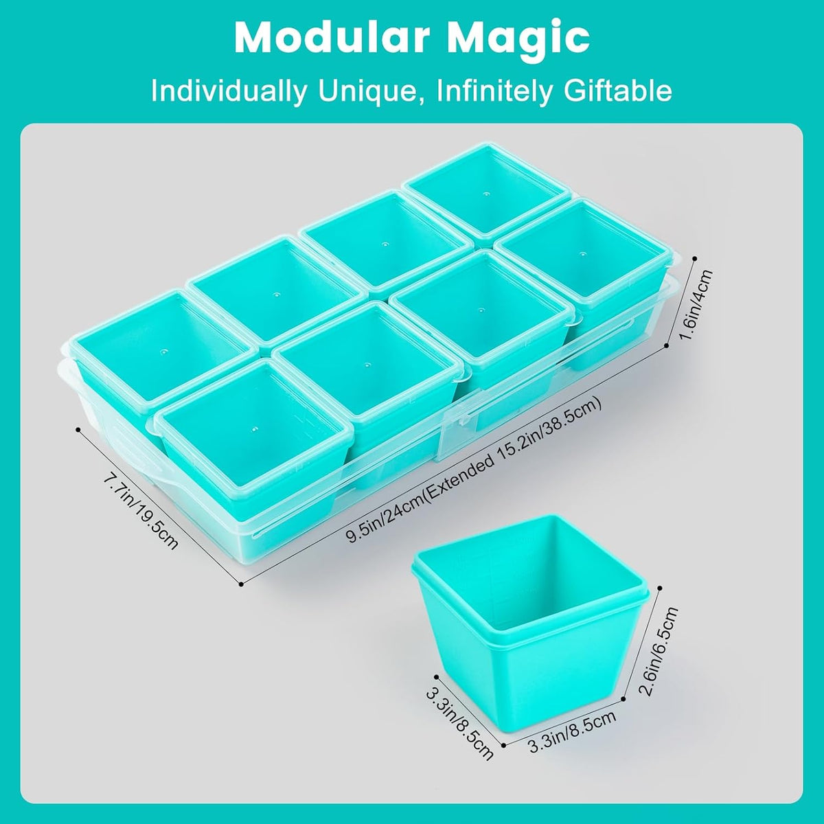 Gemice 1-Cup Silicone Freezer Molds with Lids, Individual 4-Pack