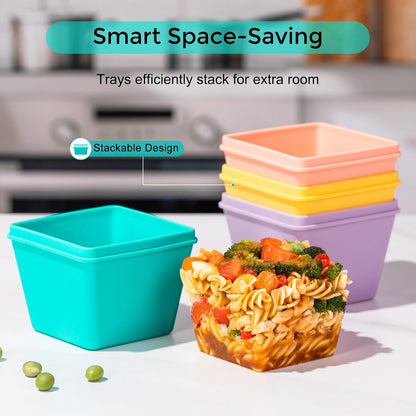 Gemice 1-Cup Silicone Freezer Molds with Lids, Individual 4-Pack