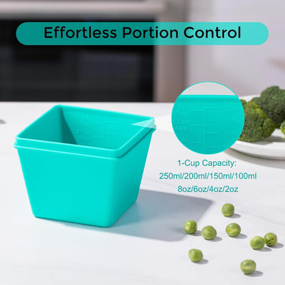 Gemice 1-Cup Silicone Freezer Molds with Lids, Individual 4-Pack