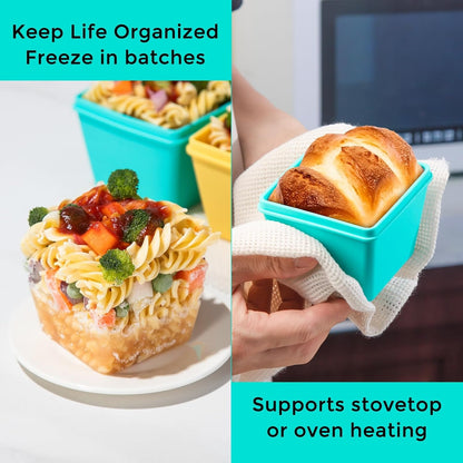 Gemice 1-Cup Silicone Freezer Molds with Lids, Individual 4-Pack