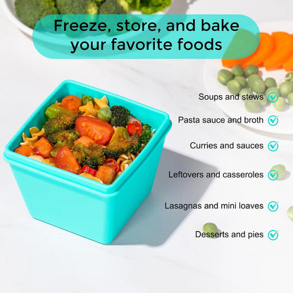 Gemice 1-Cup Silicone Freezer Molds with Lids, Individual 4-Pack
