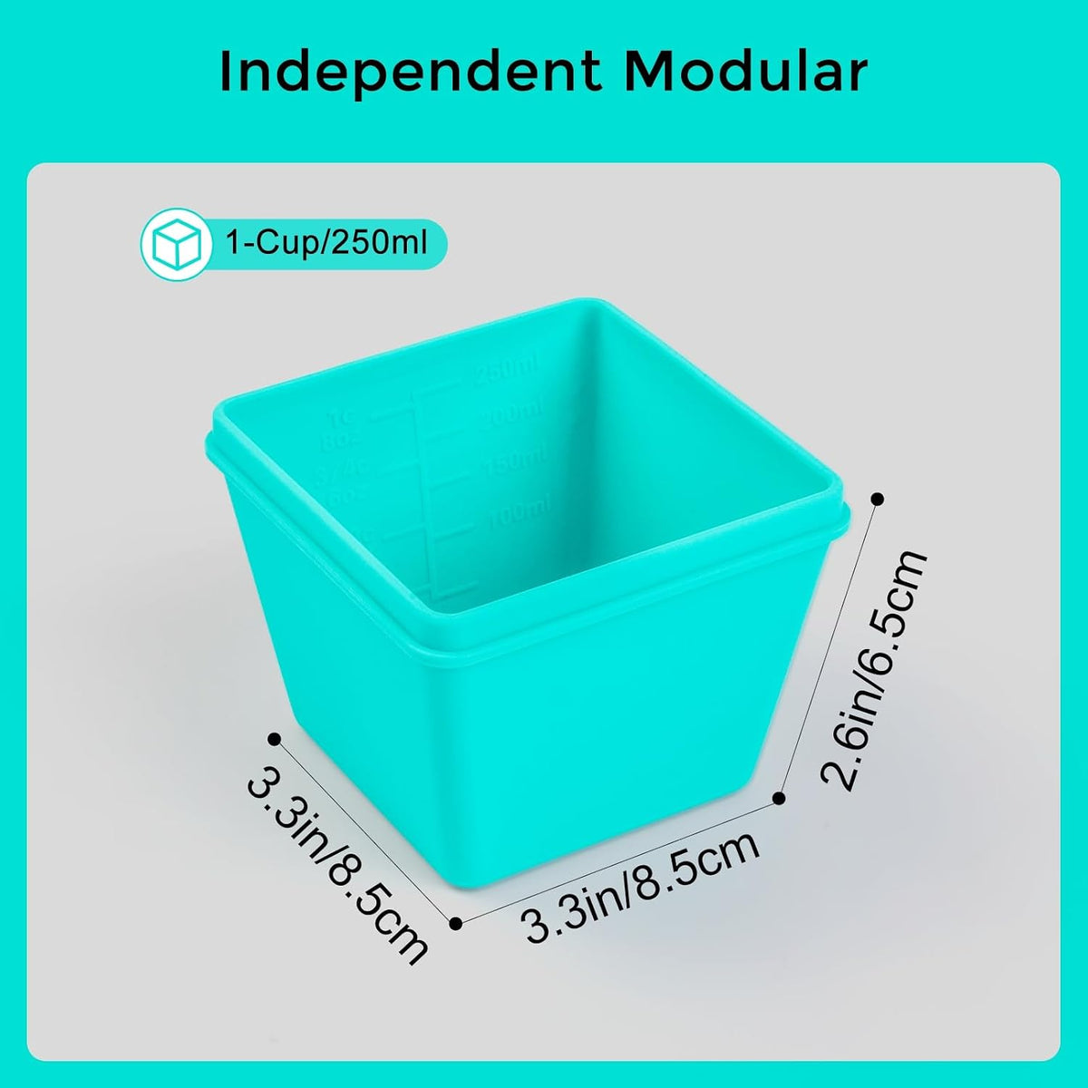 Gemice 1-Cup Silicone Freezer Molds with Lids, Individual 4-Pack